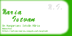 maria istvan business card